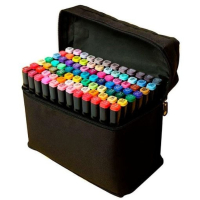 Комплект от маркери с алкохолна основа с две страни и калъф за съхранение , снимка 1 - Рисуване и оцветяване - 44616615