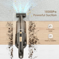 Нова 100W Ръчна Прахосмукачка 7800mAh Батерия HEPA Филтър за кола, снимка 3 - Прахосмукачки - 44571755