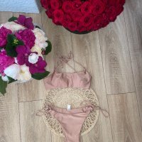 Нов телесно розов бански костюм сет от две части S размер , снимка 4 - Бански костюми - 41210780