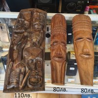 Оригинални дървени африкански маски. Купувани през 1986г. от Мозамбик. По 80лв./бр.  ( Голямата 110л, снимка 2 - Декорация за дома - 40998312