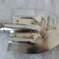 Нова, малка лопатка - шансов инструмент от неръждаема хром никелова стомана,арт,старинна,винтидж, снимка 6 - Други ценни предмети - 36249268