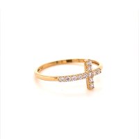 Златен дамски пръстен 1,10гр. размер:57 14кр. проба:585 модел:17606-4, снимка 3 - Пръстени - 41810481