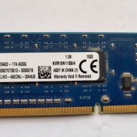 Рам памет Kingston Value 4GB DDR3 1600MHz KVR16N11S8/4 , снимка 3 - RAM памет - 40049888