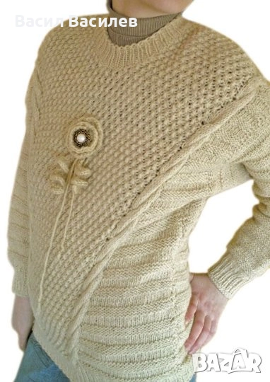 Дамски вълнен пуловер 100% вълна, снимка 1