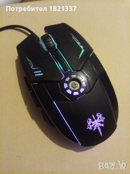 Геймърска мишка, кабелна USB, светеща , снимка 1