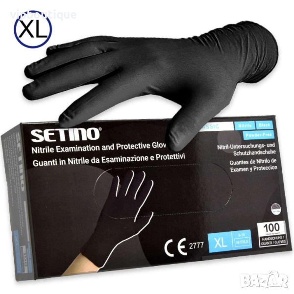 Автосервизи - Черни нитрилни ръкавици нитрил 5.5 гр, снимка 1