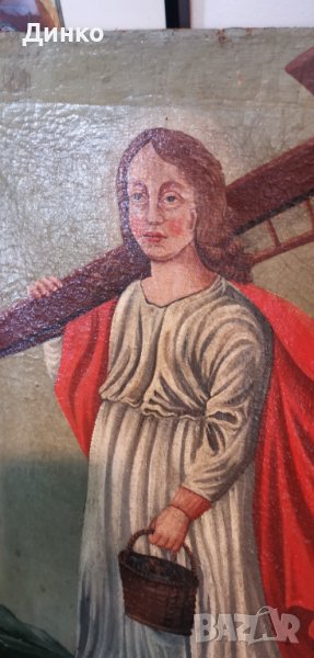  Икона масло върху платно 51-85см. 19век., снимка 1