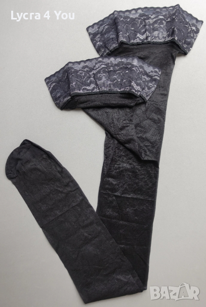 M/L нови черни луксозни силиконови чорапи, снимка 1