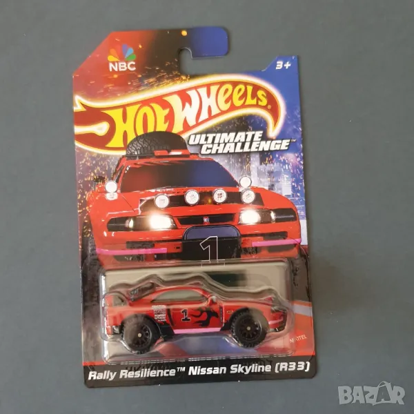 Hot Wheels количка Ultimate Challenge Nissan Skyline R33 Off-Road червен, снимка 1