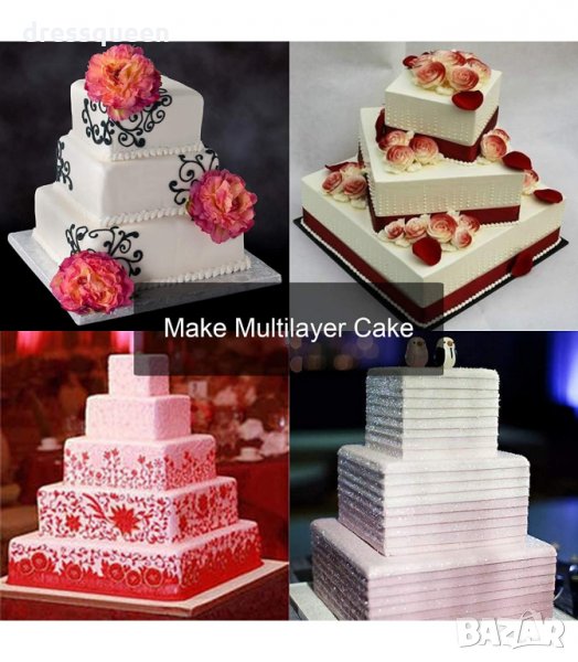 3128 Правоъгален ринг за торта Регулируем, снимка 1