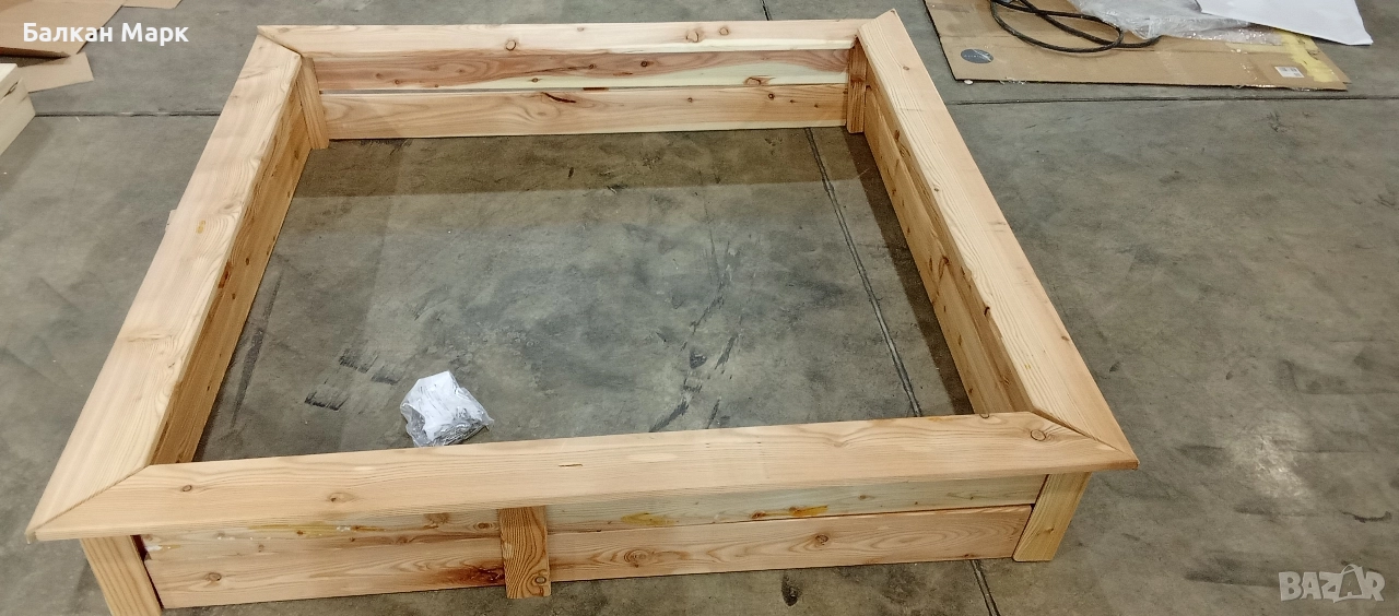 Дървен пясъчник BAUHAUS – НОВ,150х150см, снимка 1