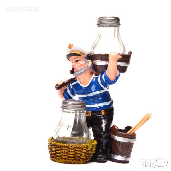 Фигурка капитан с бъчва - солници, снимка 1