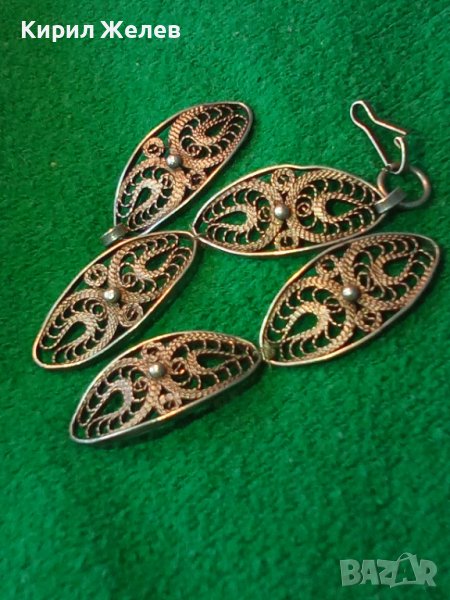 ФИЛИГРАННА СРЕБЪРНА ВЪЗРОЖДЕНСКА ГРИВНА 19 ВЕК СРЕБРО с ГРАНУЛАЦИЯ НАКИТ за НОСИЯ 22244, снимка 1