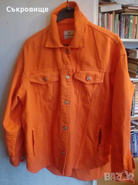 Оранжево мъжко дънково яке деним става и за дамско, снимка 1