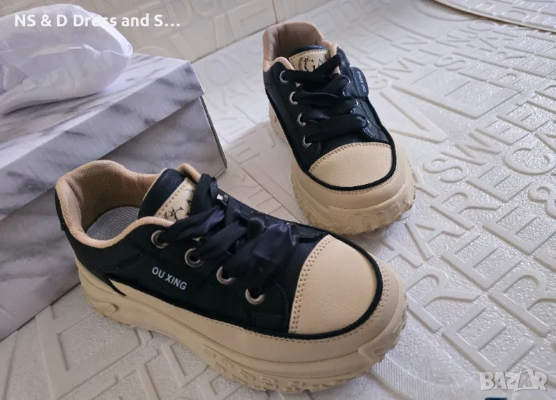 Дамски маратонки кецове с висока подметка , снимка 1