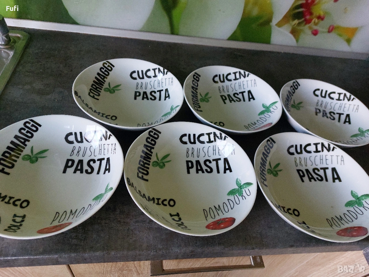 11 евро , за 6 броя нови чинии, дълбоки С етикет, порцелан, 700 мл вместимост , снимка 1