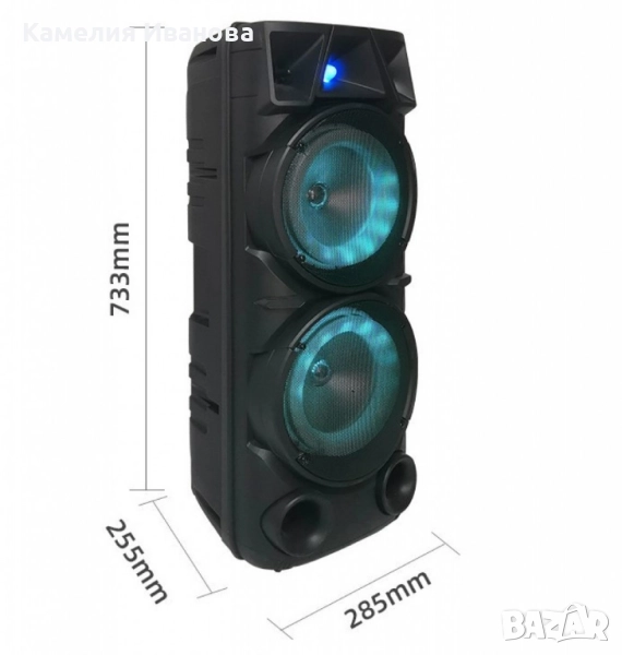 Bluetooth тонколона speaker ZQS-8210 2x8" 4800mAh, снимка 1