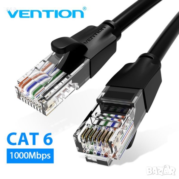 Vention Кабел LAN UTP Cat.6 Patch Cable - 0.5M Black - IBEBD, снимка 1