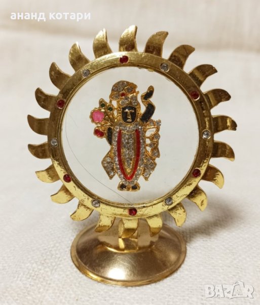 Статуетка Шринатх - месинг, стъкло, снимка 1