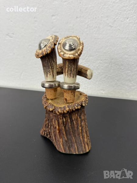 Комплект от аксесоари за вино от еленов рог. №7487, снимка 1