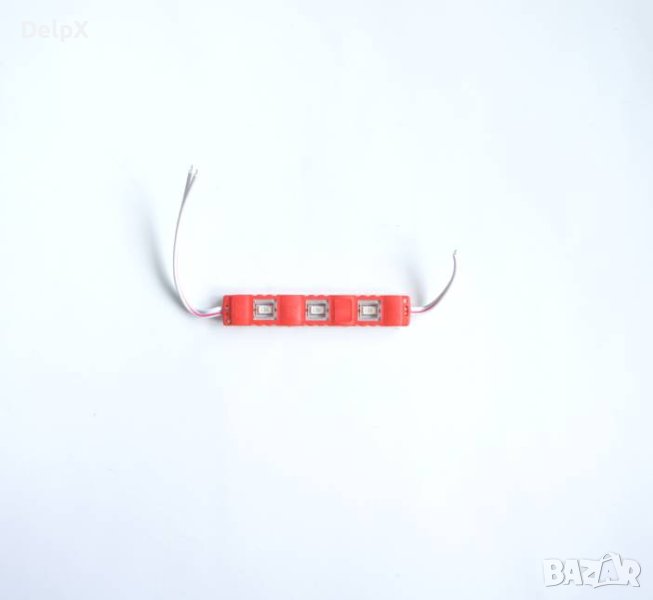 Светодиодна лайсна с 3 диода самозалепваща червена 12V 1W, снимка 1