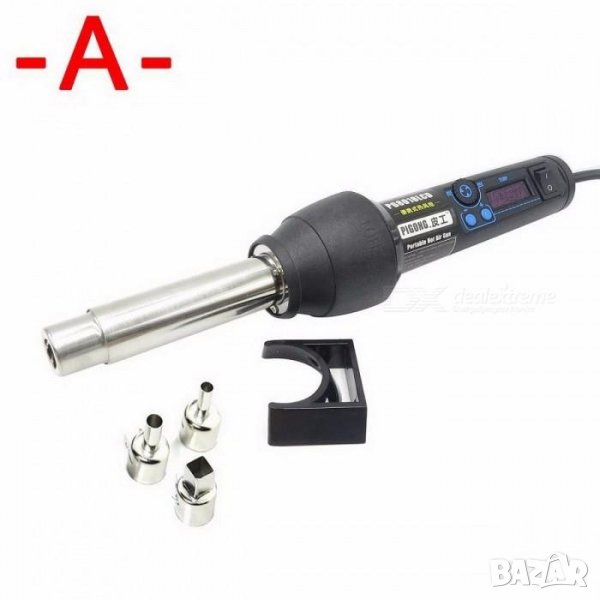 СТАНЦИЯ ЗА ЗАПОЯВАНЕ С ГОРЕЩ ВЪЗДУХ 220V 650W  LCD дисплей, поялник, снимка 1