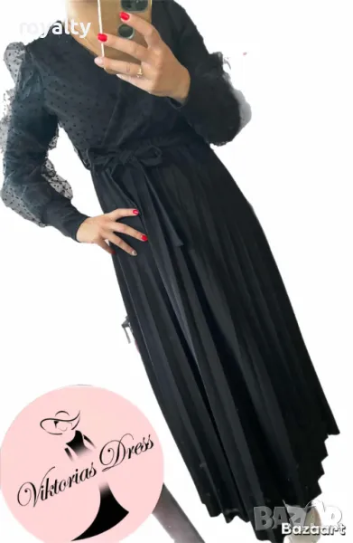 Дълга рокля с красив ръкав, снимка 1