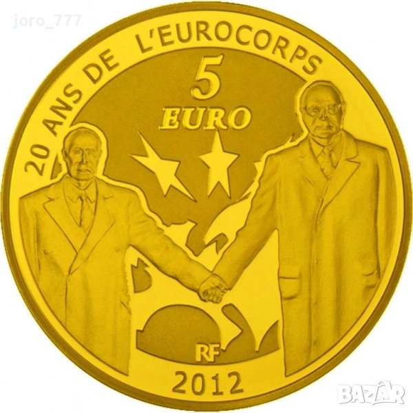 5 евро златна монета "20 години Еврокорпус" 2012, снимка 1