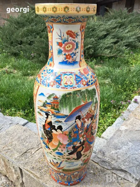 голяма японска порцеланова ваза , снимка 1