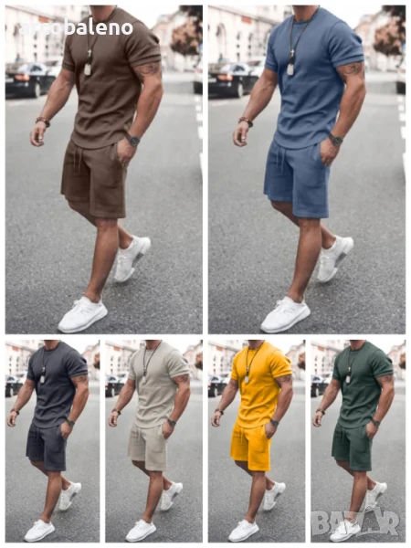 Моден мъжки летен комплект от две части, 11цвята , снимка 1
