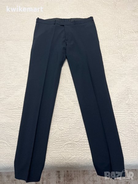 Елегантен мъжки тъмносин прав панталон/ официален панталон за костюм, снимка 1
