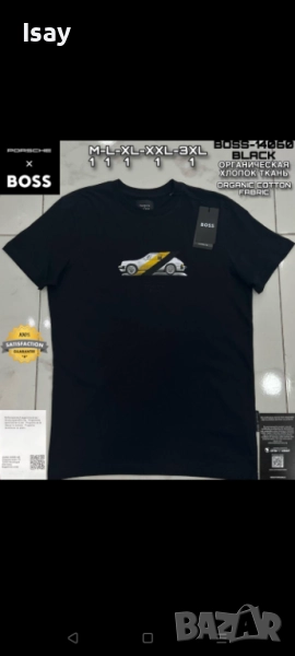 Мъжка тениска ХУГО БОСС в черен цвят 2ХЛ последен размер , снимка 1