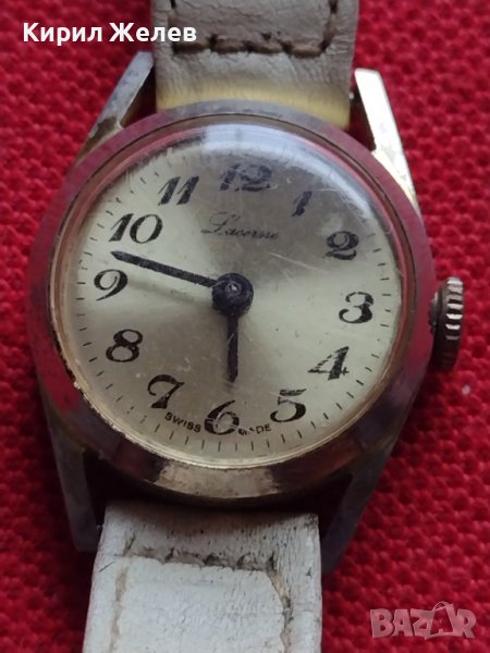LUCERNE ДАМСКИ ЧАСОВНИК ШВЕЙЦАРСКИ МНОГО КРАСИВ ИНТЕРЕСЕН ДИЗАЙН С КОЖЕНА КАИШКА 33304, снимка 1