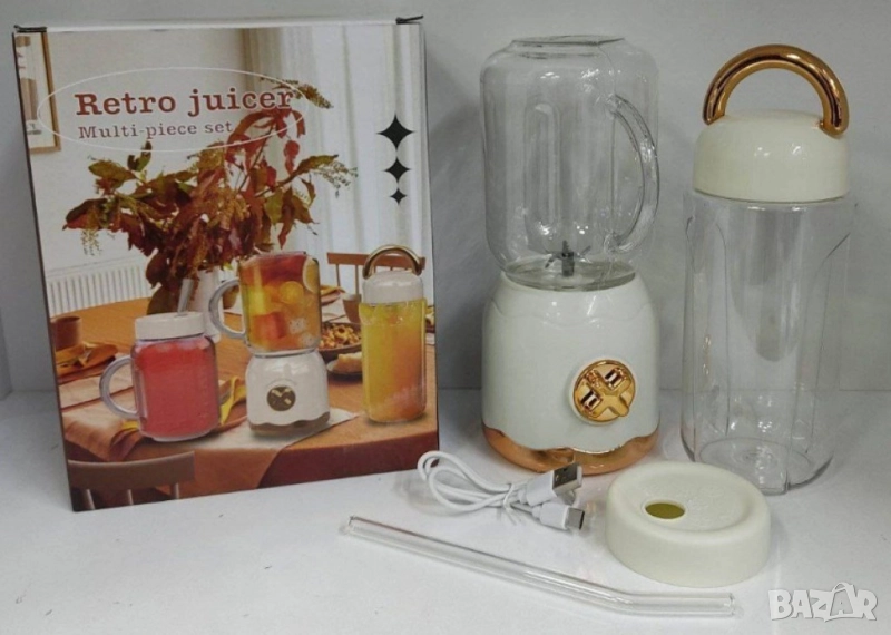 Преносим многофункционален блендер за сокоизстискване, млечни шейкове, бебешка храна и плодови напит, снимка 1