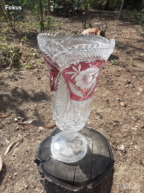 Голяма кристална ваза Бохемия, снимка 1