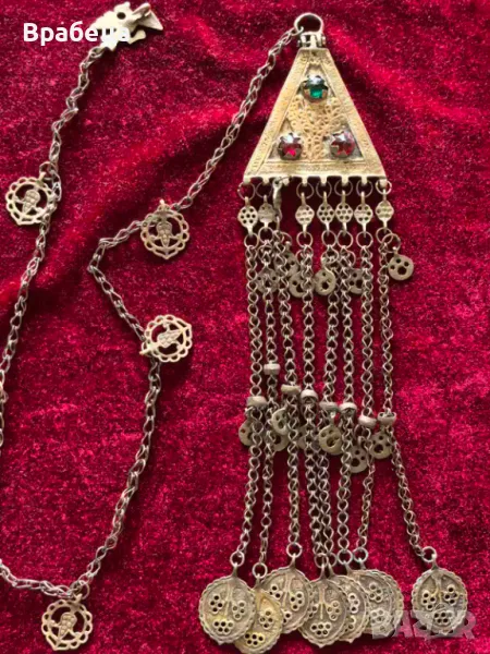 Възрожденски сребърен накит. Косичник, снимка 1