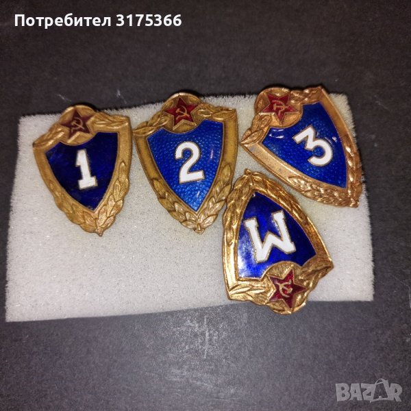 Руски емайлов военен знак за придобиване на клас М123, снимка 1