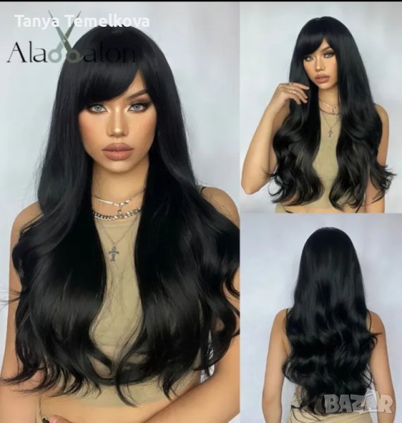 Черна перука с бретон, снимка 1