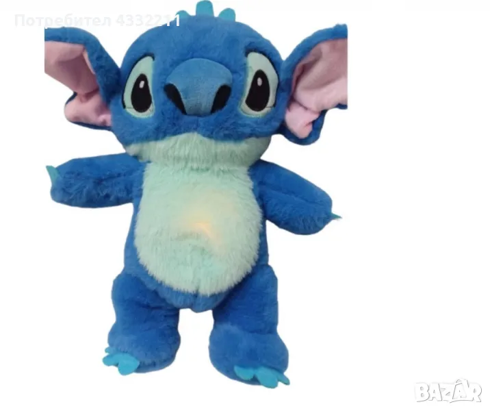 Stitch, плюшена бебешка играчка, с мелодия и светлина, снимка 1