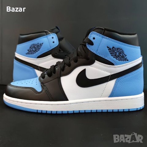 Nike Air Jordan 1 High UNC Toe Blue Нови Оригинални Обувки Маратонки Размер 43 Номер 27.5см Стелка , снимка 1 - Кецове - 40371598