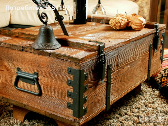 Холна маса от сандък с място за багаж, снимка 6 - Маси - 52308659