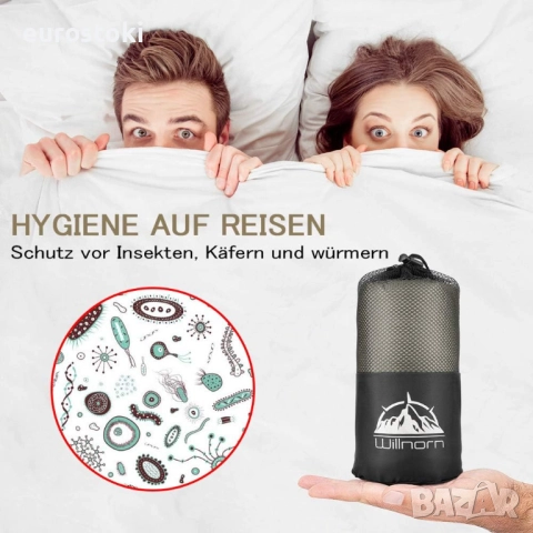 Willnorn Подплата за спален чувал, чаршафи за пътуване и чувал за спане за възрастни за туризъм, хот, снимка 7 - Палатки - 51488201