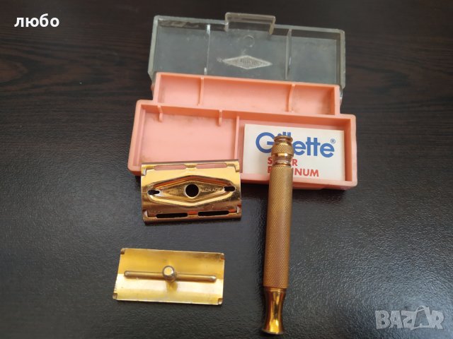 Самобръсначка GILLETTE USA във Златно Покритие , снимка 2 - Антикварни и старинни предмети - 44419749