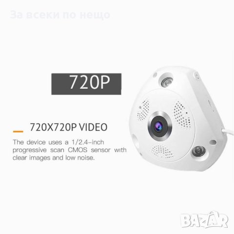 ✨ПАНОРАМНА 360-КАМЕРА-FISHEYE-1.3MPX, снимка 3 - IP камери - 41375264