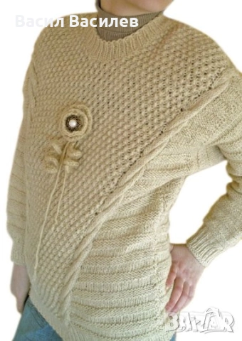 Дамски вълнен пуловер 100% вълна