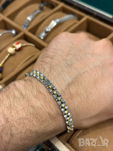 висококачествени мъжки гривни от неръждаема стомана rolex versace cartier , снимка 4 - Гривни - 51768540