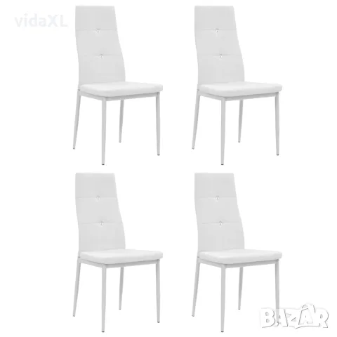 vidaXL Трапезни столове, 4 бр, бели, изкуствена кожа, снимка 1 - Столове - 56146423