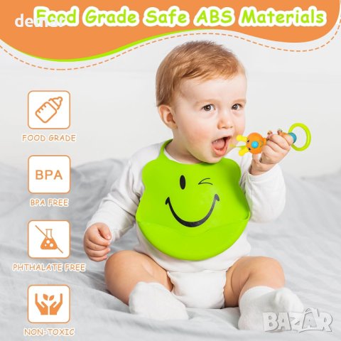 Комплект 11 образователни играчки с дрънкалки и гризалки за новородени за бебета 0-12 месеца, снимка 6 - Дрънкалки и чесалки - 44387478