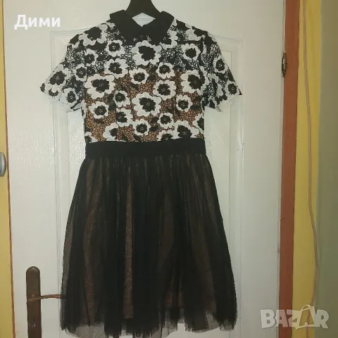 Официална рокля с тюл и рязана дантела