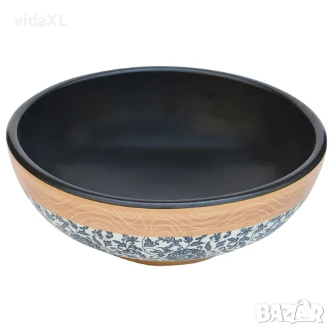 vidaXL Мивка за плот, многоцветна, кръгла, Φ41x14 см, керамика, снимка 3 - Мивки - 56146205